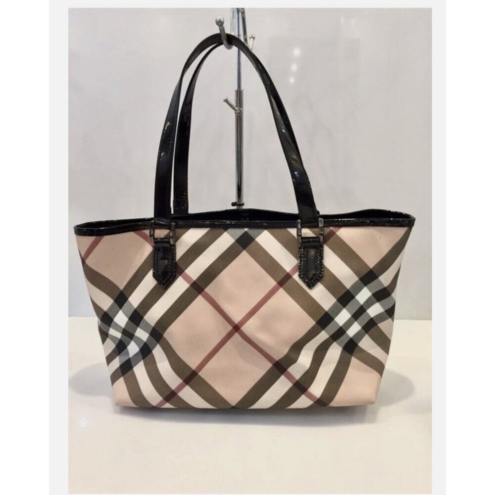 Burberry Tote Bag Pvc Canvas Nova Check Handbag